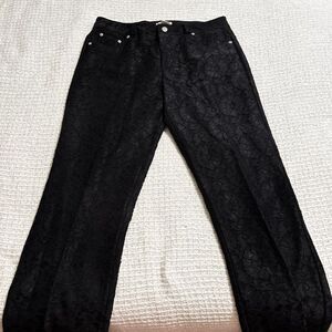 Jendo Womens Black Lace Straight Leg Pants Slim Fit Dressy Size 10 Fairygrunge